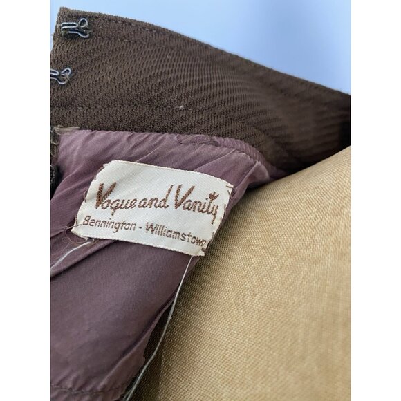 Vintage David Crystal Fashion Brown Short Sleeve Dress Size S 1960s Polyester - Picture 5 of 12